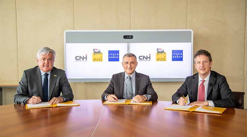 Eni, CNH Industrial and Iveco Group signed a memorandum of understanding for joint sustainability initiatives in agriculture and transport