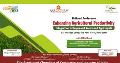 National Conference on Enhancing Agricultural Productivity by ASSOCHAM on October 12 at New Delhi