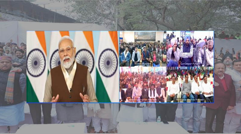 Prime Minister Mr. Narendra Modi interacts with beneficiaries of the Viksit Bharat Sankalp Yatra via video conferencing today
