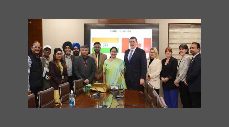 A meeting between MoS Shobha Karandlaje and Premier of Saskatchewan Province of Canada H.E. Mr. Scott Moe was held today at New Delhi
